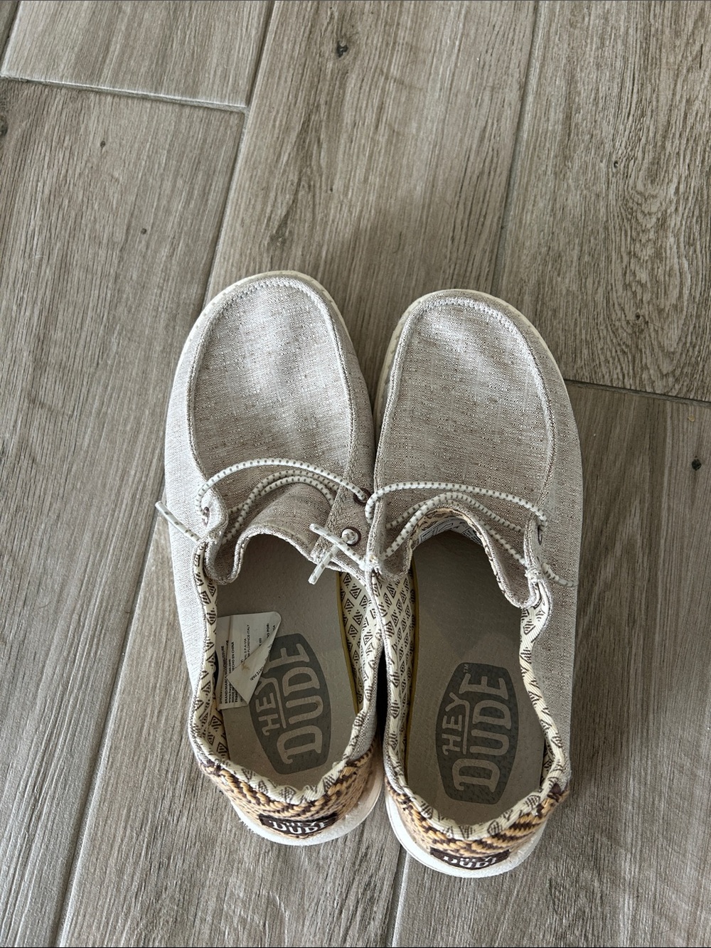 Hey Dude Slip-On Canvas Shoes in Beige